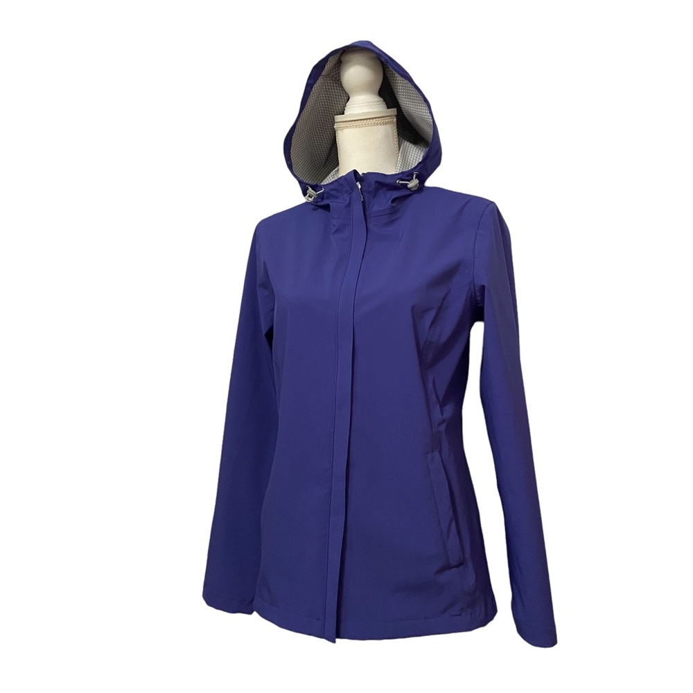Free Country Rain Jacket Hooded Waterproof Rain Jacket Purple